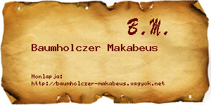 Baumholczer Makabeus névjegykártya